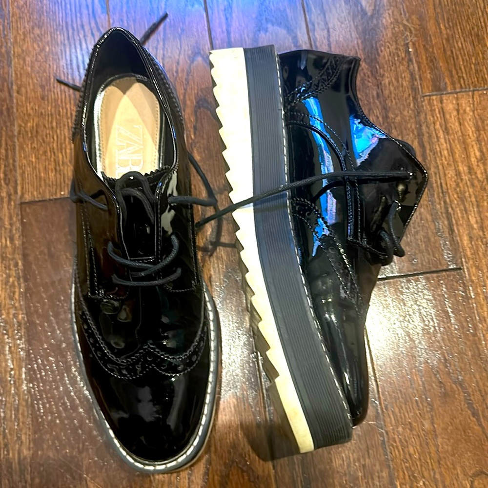 Zara platform loafers